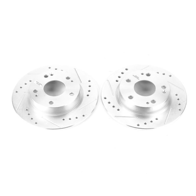 Power Stop 16-19 Honda Civic Rear Evolution Drilled &amp; Slotted Rotors - Pair