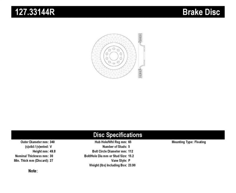 StopTech Slotted &amp; Drilled Sport Brake Rotor