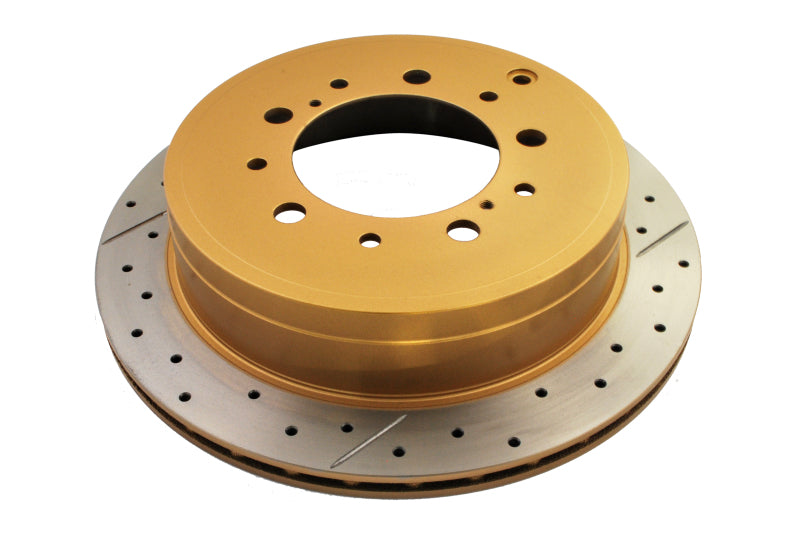 DBA 07+ Toyota Landcruiser 200 Series Rear Cross Drilled &amp; Slotted Street Series Rotor