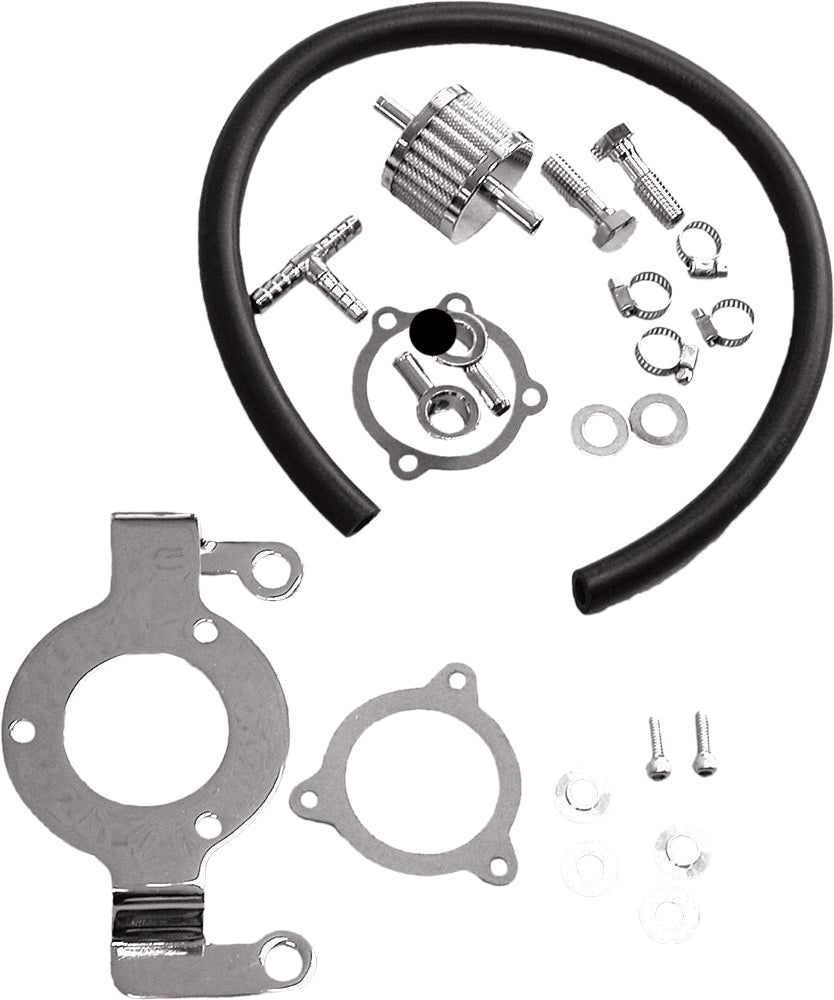 Complete Mnt Kit Breather Hose Chrome Touring 08 16