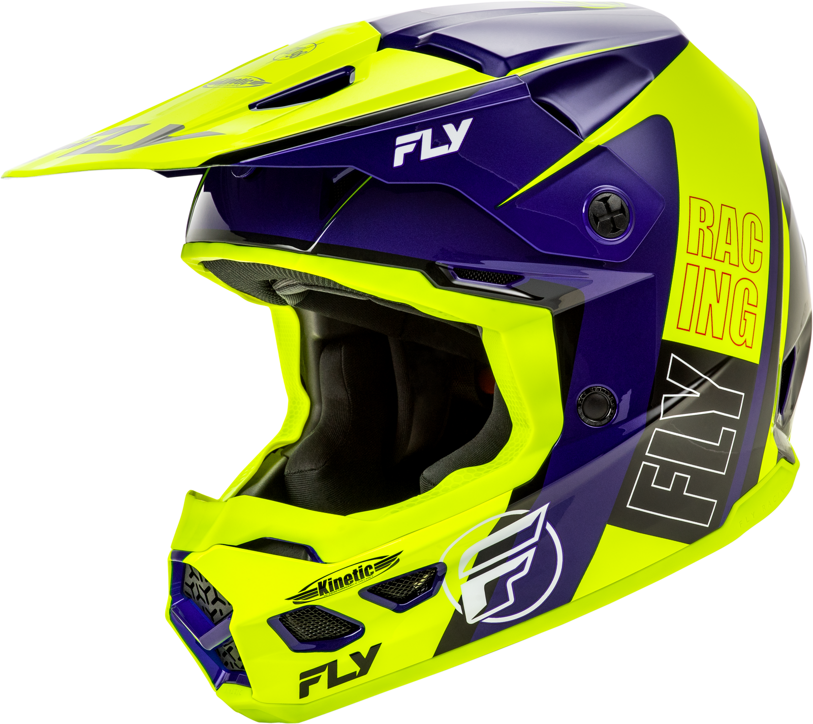 Kinetic Rally Helmet Hi Vis/Blue/Black Lg