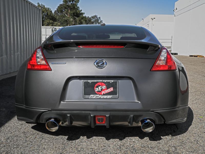 aFe Takeda 09-20 Nissan 370z 2-1/2 IN 304 Stainless Steel Cat-Back Exhaust System w/ Blue Flame Tip