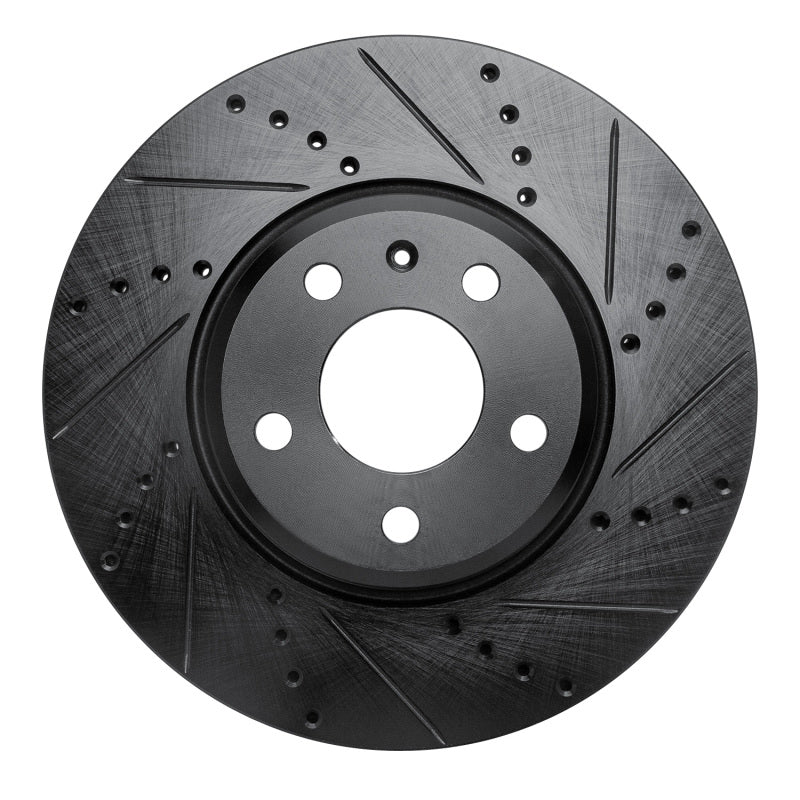 R1 08-25 Audi A4 Quattro Front Right Drilled &amp; Slotted Black Brake Rotor