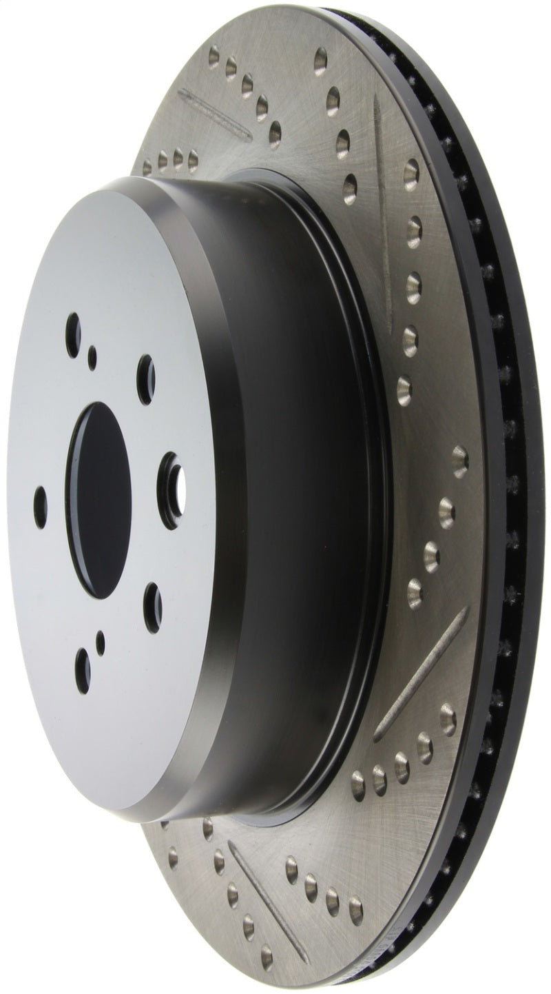 StopTech Slotted &amp; Drilled Sport Brake Rotor Left Rear 13-14 Lexus GS300/350/400/430