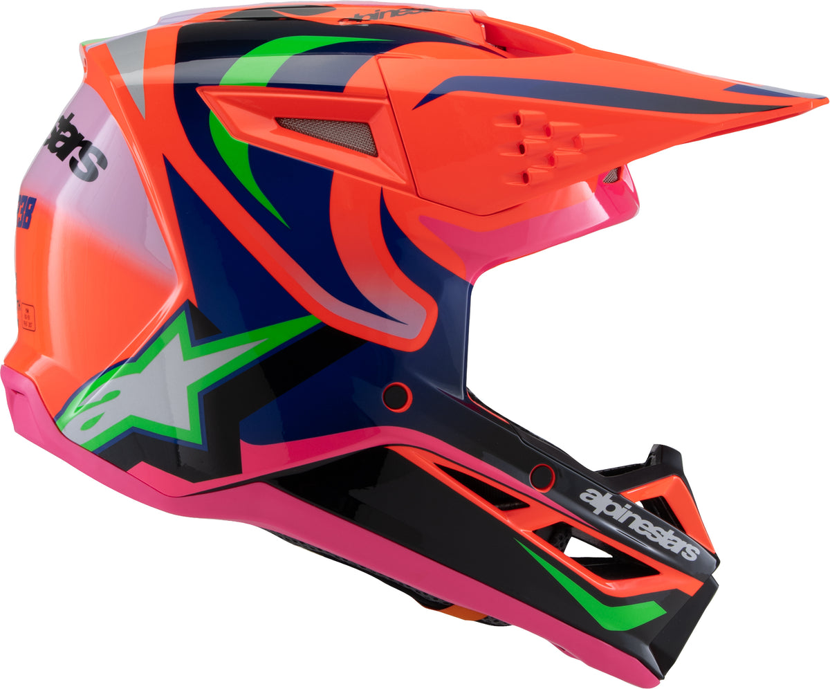 Sm3 Youth Deegan Helmet Orng Flo/Prpl/Pnk Fluo Ym
