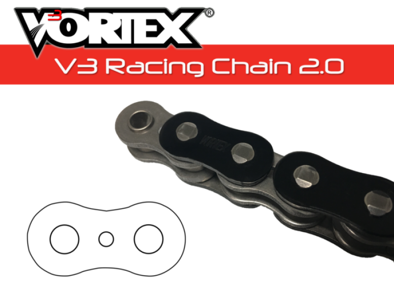 Vortex Racing V3 2.0 Chain 530RX3-116- Black