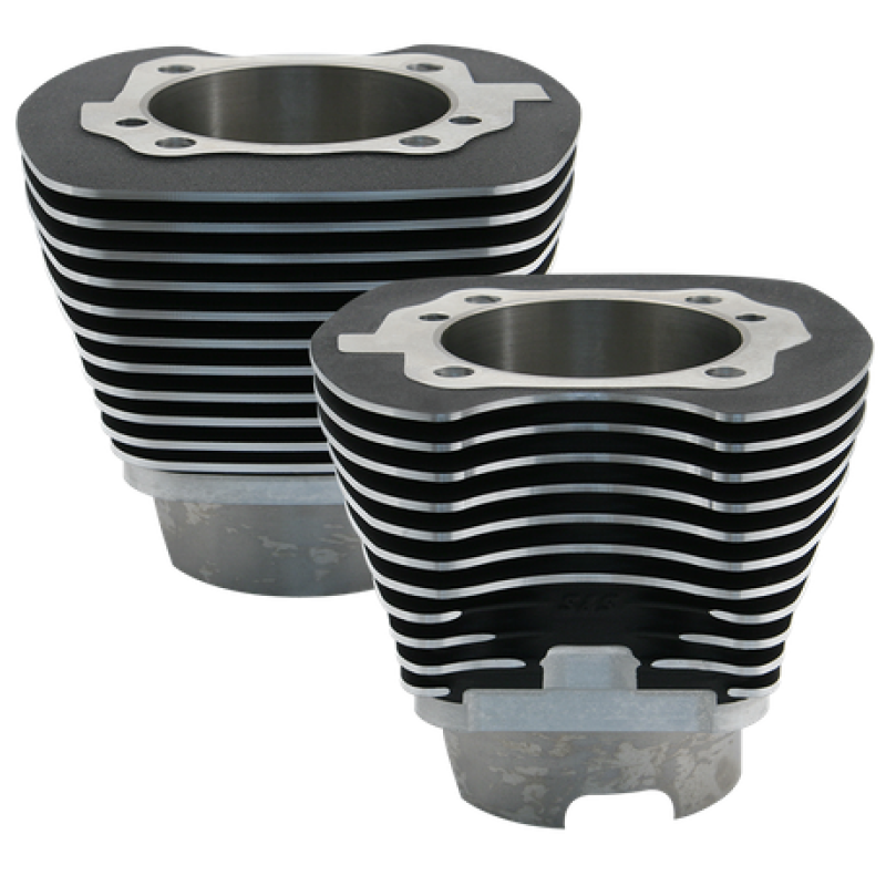S&amp;S Cycle 2007+ BT 4-1/8in Bore Cylinder Set For 117in &amp; 117in Dish Hot Set Up Kits - Wrinkle Black
