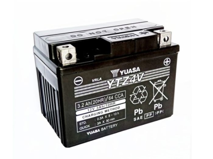 YUASA YTZ4V FACTORY ACTIVATED, MAINTENANCE FREE
