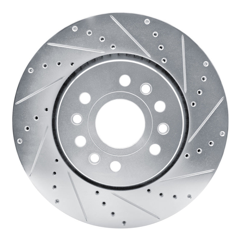 R1 21-25 Jeep Grand Wagoneer Front Right Drilled &amp; Slotted Silver Brake Rotor