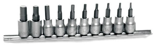 10PC SAE HEX BIT SOCKET SET