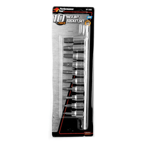 10PC MET HEX BIT SOCKET SET