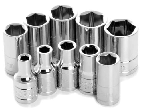 10PC 1/4" DR 6PT MET SOCKET SET