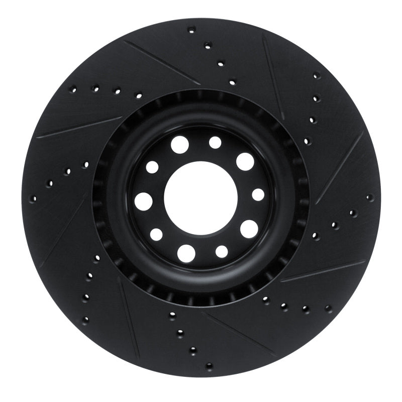 DFC 17-25 Alfa Romeo GIULIA Front Left Drilled & Slotted Black Brake Rotor