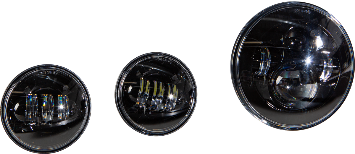 Led Headlight/Passing Lamp Set Black