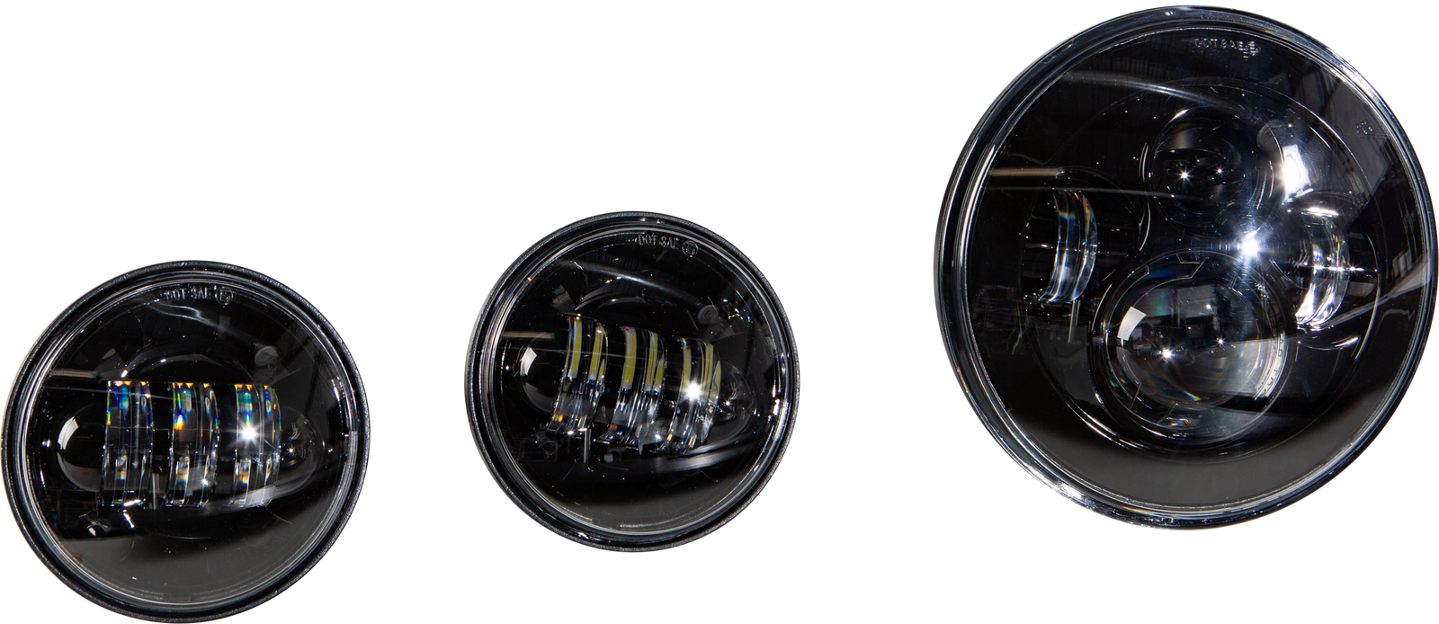 Led Headlight/Passing Lamp Set Black