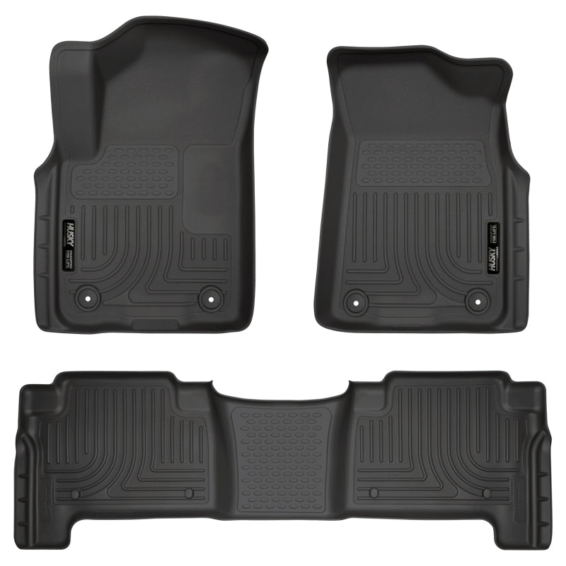 Husky Liners 2019+ Infiniti QX80/2019+ Nissan Armada Weatherbeater Black Fnt &amp; 2nd Seat Floor Liners