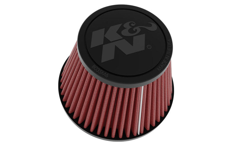 K&amp;N Universal Clamp-on Air Filter 2in Flange ID 5-3/16in Base 3-1/2in Top 3-11/16in Height w/ Vent