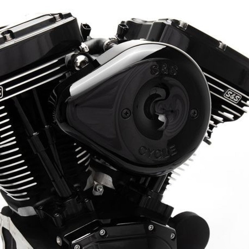 S&amp;S Cycle 07-17 BT Stealth Air Cleaner Kit w/ Black Teardrop Cover
