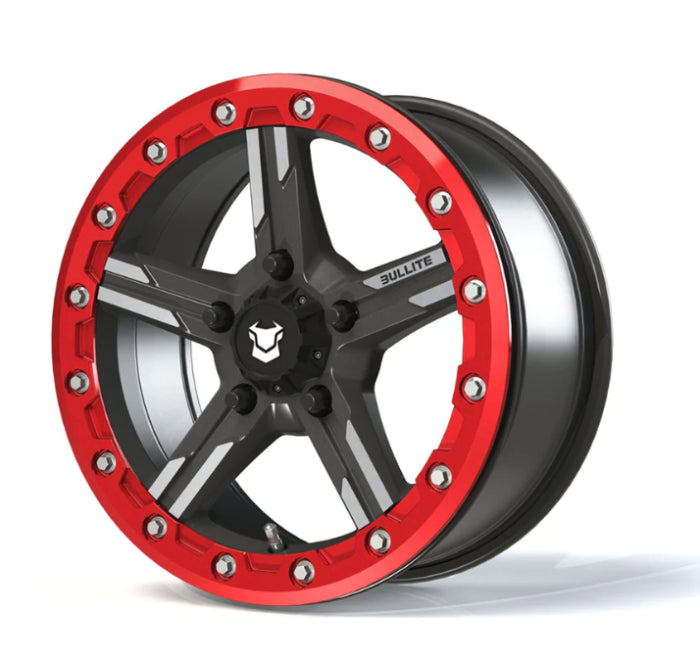 SHURIKENE WHEEL GUN METAL/RED RING3 15X7.0, 5/114.3