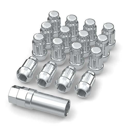 LUG NUT SET CHROME WITH KEY &amp; VALVE STEM 12X1.5 (16PCS)