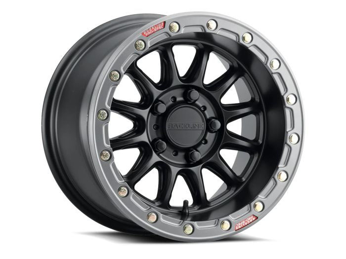 RACELINE ALPHA BLACK W/GUNMETAL RING 15X10 6X139.7 +25