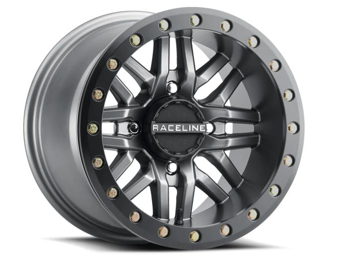 RACELINE BL RYNO GUN METAL W/BLACK RING 15X7 4X156 (5+2)