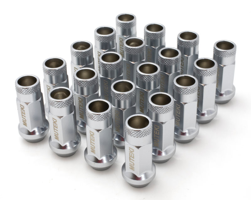 Wheel Mate Muteki SR48 Open End Lug Nuts - Satin Silver 12x1.25 48mm