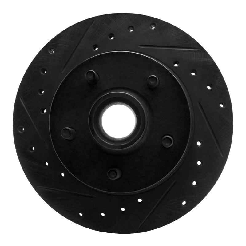 R1 83-94 Ford Ranger (USA/Canada) Front Left Drilled &amp; Slotted Black Brake Rotor