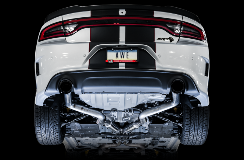 AWE Tuning 2015+ Dodge Charger 6.4L/6.2L Supercharged Track Edition Exhaust - Diamond Black Tips