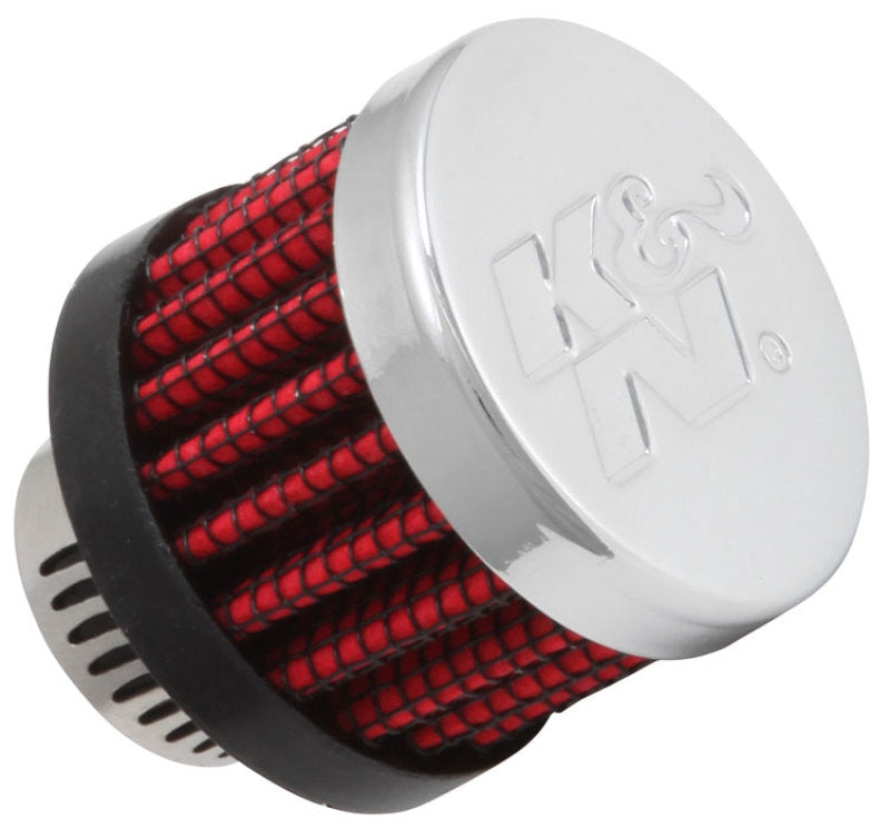 K&amp;N Rubber Base Crankcase Vent Filter - 0.55in Flange ID 1.375in OD 1.125in Height