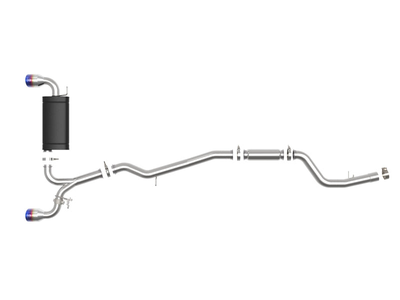 aFe POWER Takeda 2020 Toyota Supra L6-3.0L (t) 3in-2.5in 304 SS CB Exhaust Blue Flame Tips