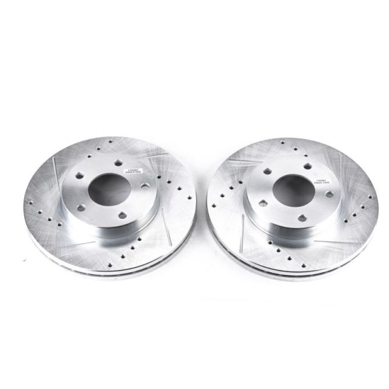 Power Stop 89-90 Nissan 300ZX Front Evolution Drilled &amp; Slotted Rotors - Pair
