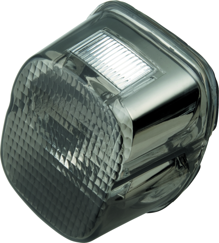 Bikers Choice L03-17 Big Twin &amp; XL Smoke Lens Laydown Taillight W/ License Light Facing Up