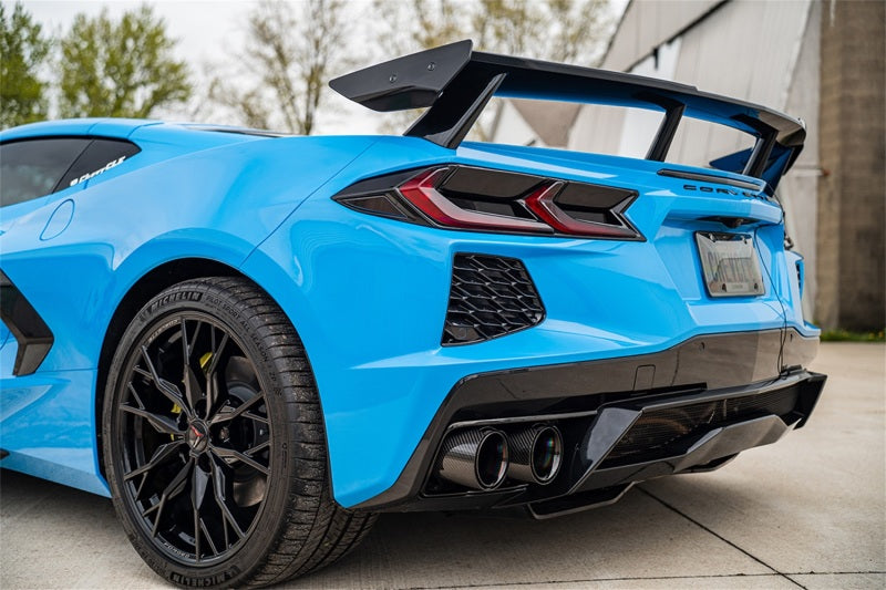 Corsa 20-25 Chevrolet Corvette C8 RWD 3in Xtreme Cat-Back Exhaust w/4.5in Carbon Fiber Black PVD Tip