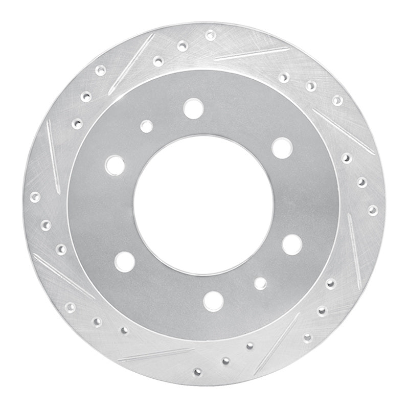 R1 88-95 Nissan Pathfinder Rear Left Drilled &amp; Slotted Silver Brake Rotor