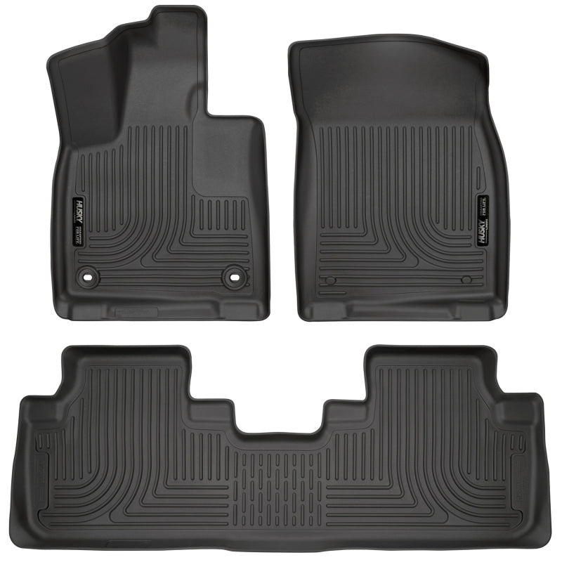 Husky Liners Weatherbeater 16-17 Lexus RX350 / 16-17 RX450H Front &amp; 2nd Seat Floor Liners - Black