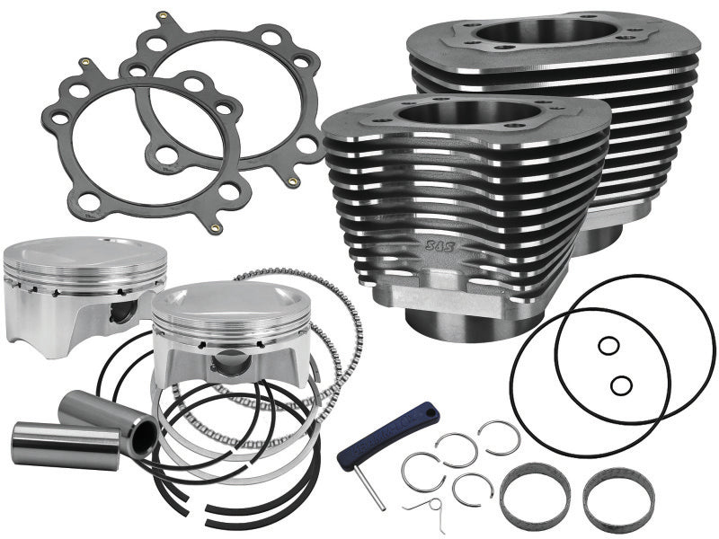 S&S Cycle 07-17 BT Models 110in Sidewinder Big Bore Kit - Wrinkle Black