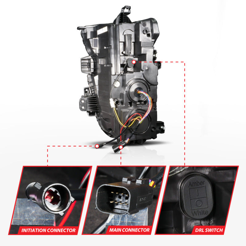 ANZO Z-Series 20-23 Chevy Silverado 2500/3500 Z-Series Full LED Proj Headlights Black - Pass. Side