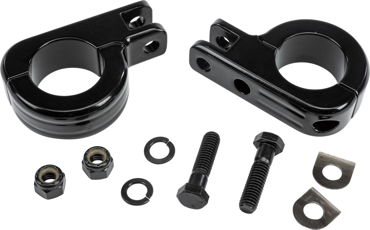 Footpeg Mount Clamps 1.5&quot; Bar Black