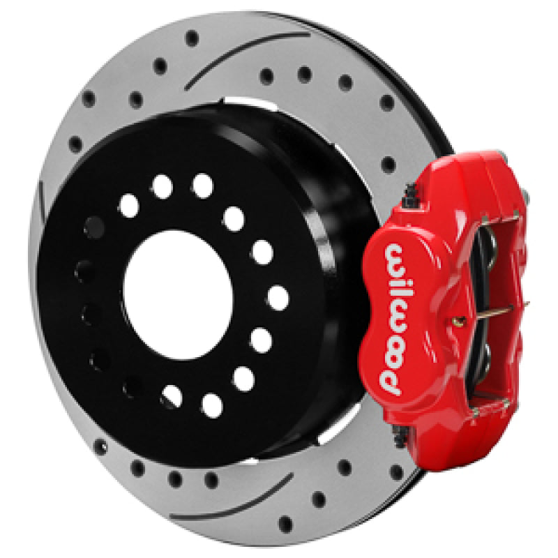 Wilwood Chevy Monte Carlo Forged 4 Piston DynaPro Red Caliper HP32 VV D&amp;S Rotor - 12.19x0.81