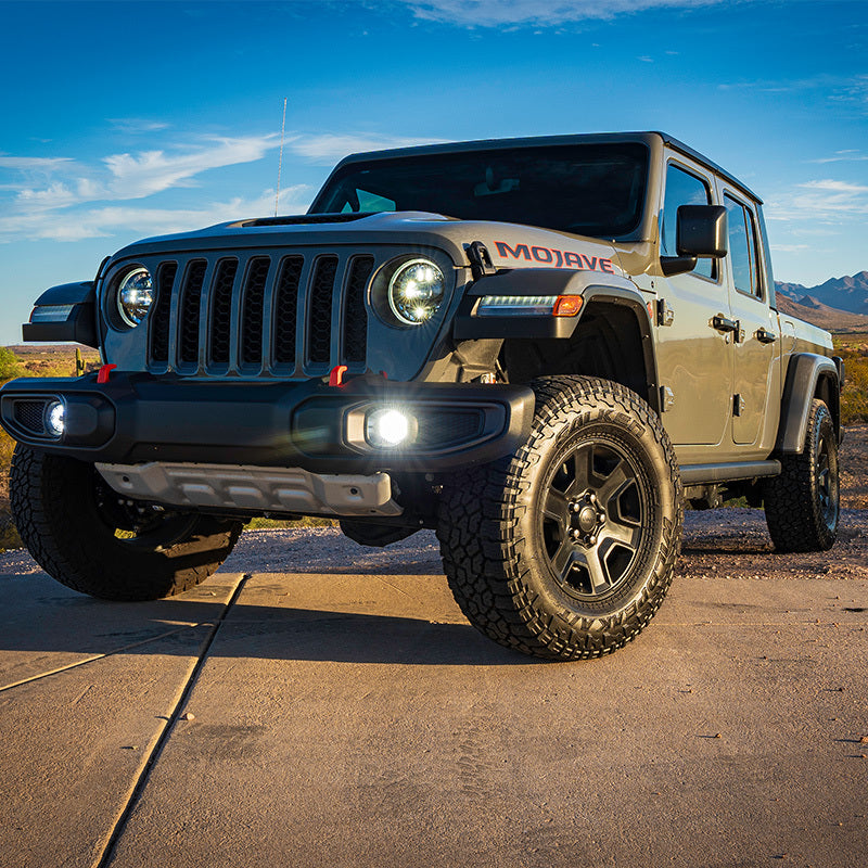 Nacho Lighting Jeep JL/JT Nacho SAE Only White Plug N Play Fog Light Kit (Bumper Kit)