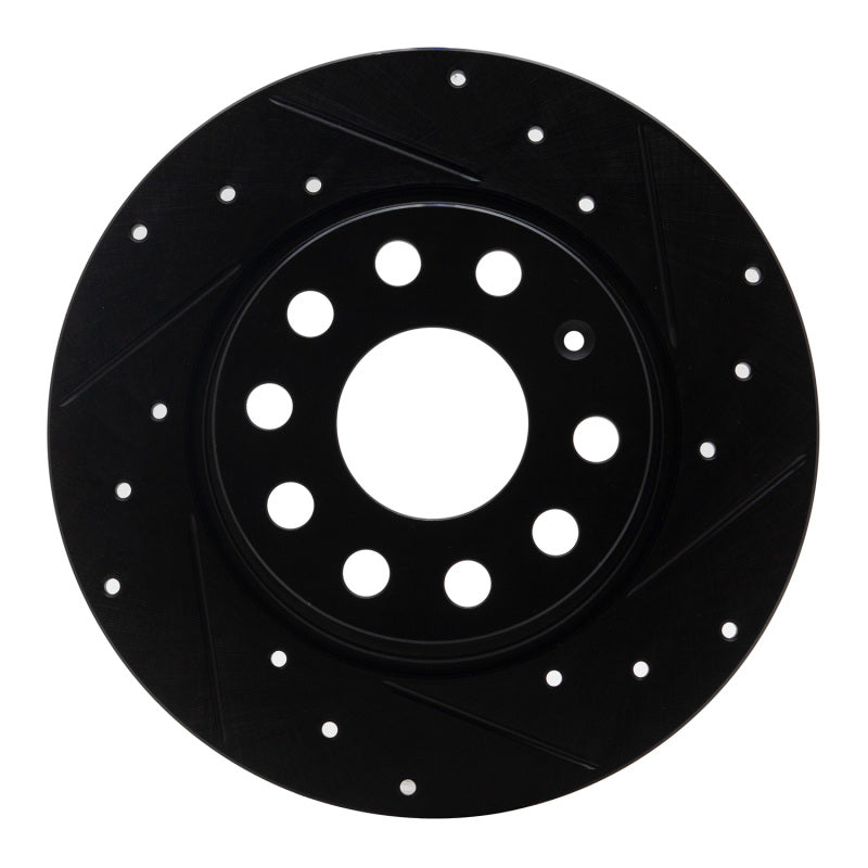 R1 05-25 Audi A3 Sportback E-Tron Rear Right Drilled &amp; Slotted Black Brake Rotor