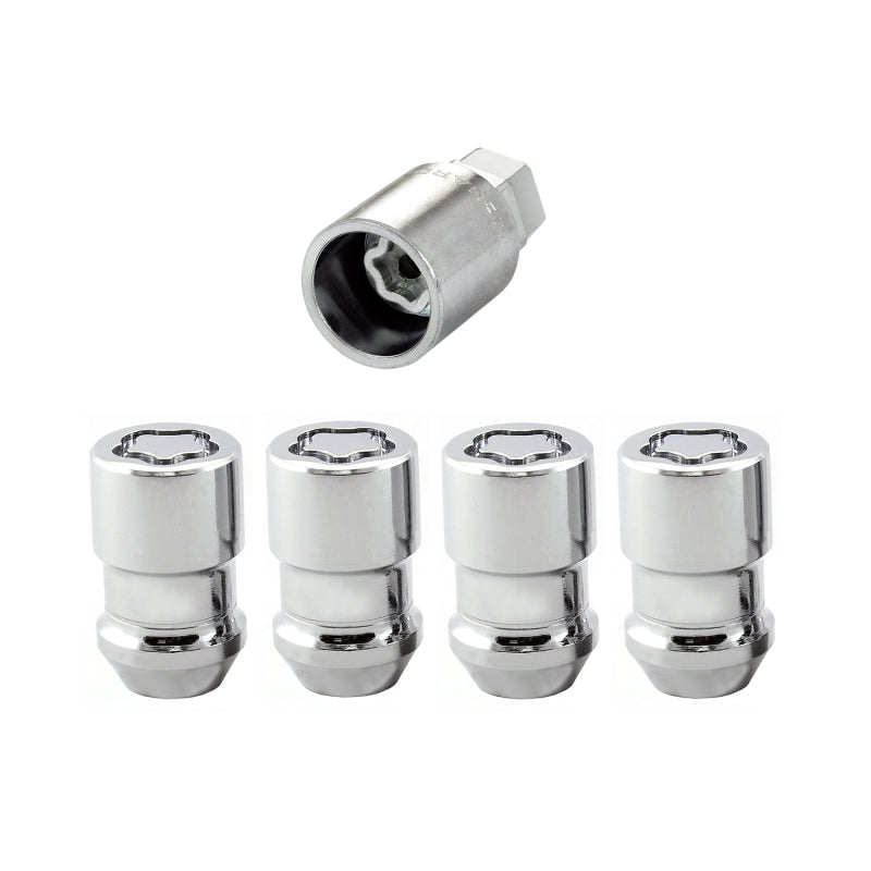 McGard Wheel Lock Nut Set - 4pk. (Cone Seat) M12X1.5 / 19mm &amp; 21mm Dual Hex / 1.46in. L - Chrome