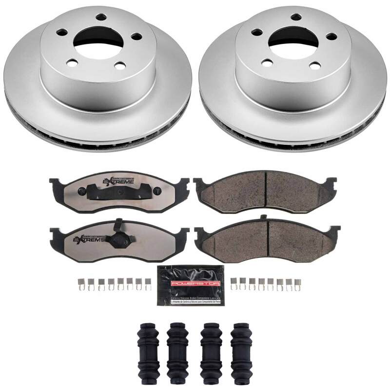 Power Stop 90-99 Jeep Cherokee Front Z36 Coated Truck &amp; Tow Brake Kit