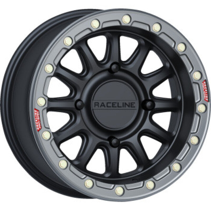Raceline A14BG Alpha 15x7in/4x156 BP/10mm Offset/132.5mm Bore - Black &amp; Gunmetal Ring Beadlock Wheel