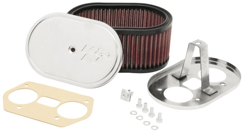 K&amp;N Custom Oval Red Race Filter 7in L x 4-1/2in W 3-1/4in H