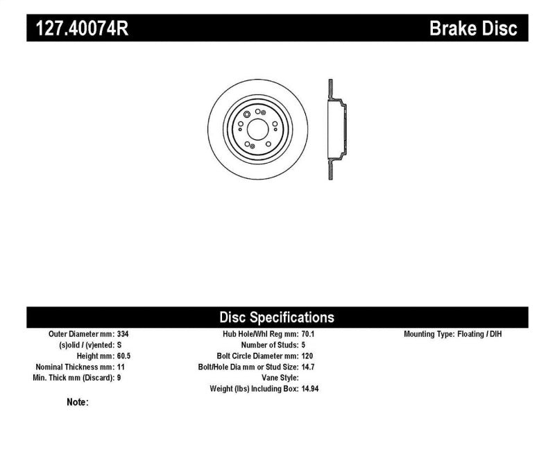 StopTech Slotted &amp; Drilled Sport Brake Rotor