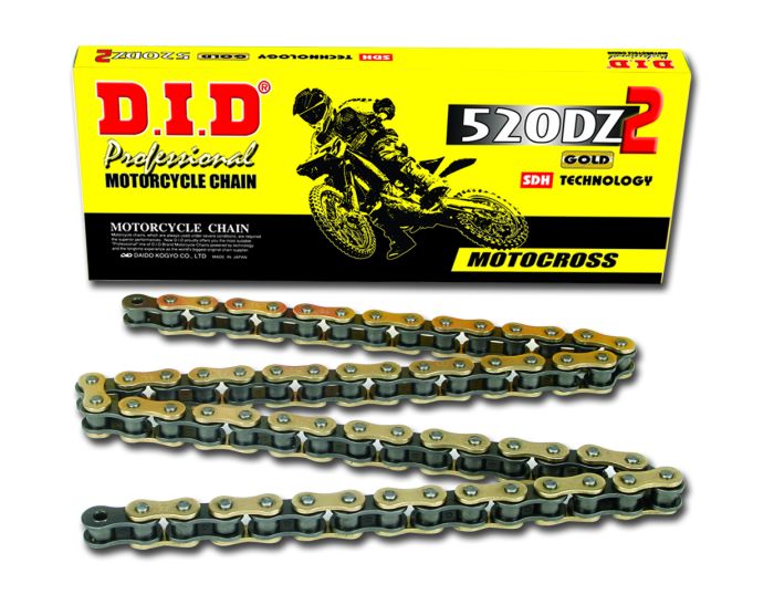 D.I.D NON-SEALED CHAIN 520DZ2 GOLD & BLACK 120RB