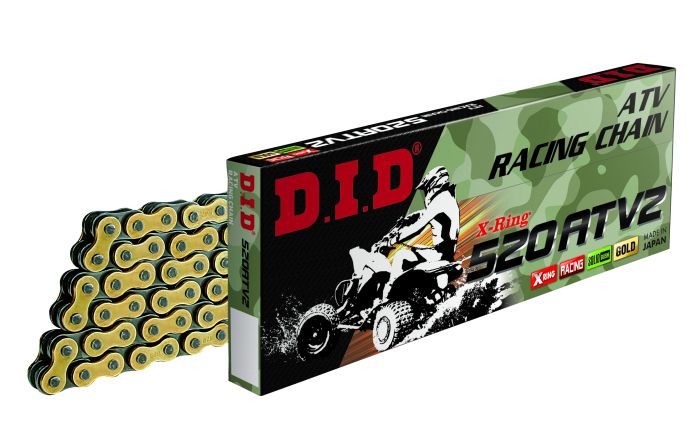 D.I.D X-RING 520ATV2 GOLD & BLACK 100FB