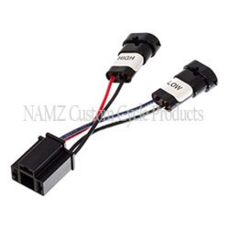 NAMZ 14-23 Road King Models Headlight Adapter Pigtail w/Mating H9 &amp; H11 to H4 Connector